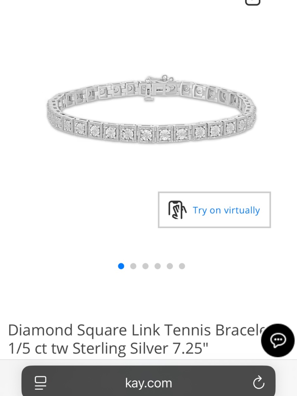 KAY Diamond Square Link Tennis Bracelet
1/5 ct tw Sterling Silver